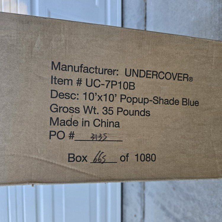 UNDERCOVER POP-UP SHADE CANOPY 10'X10' BLUE