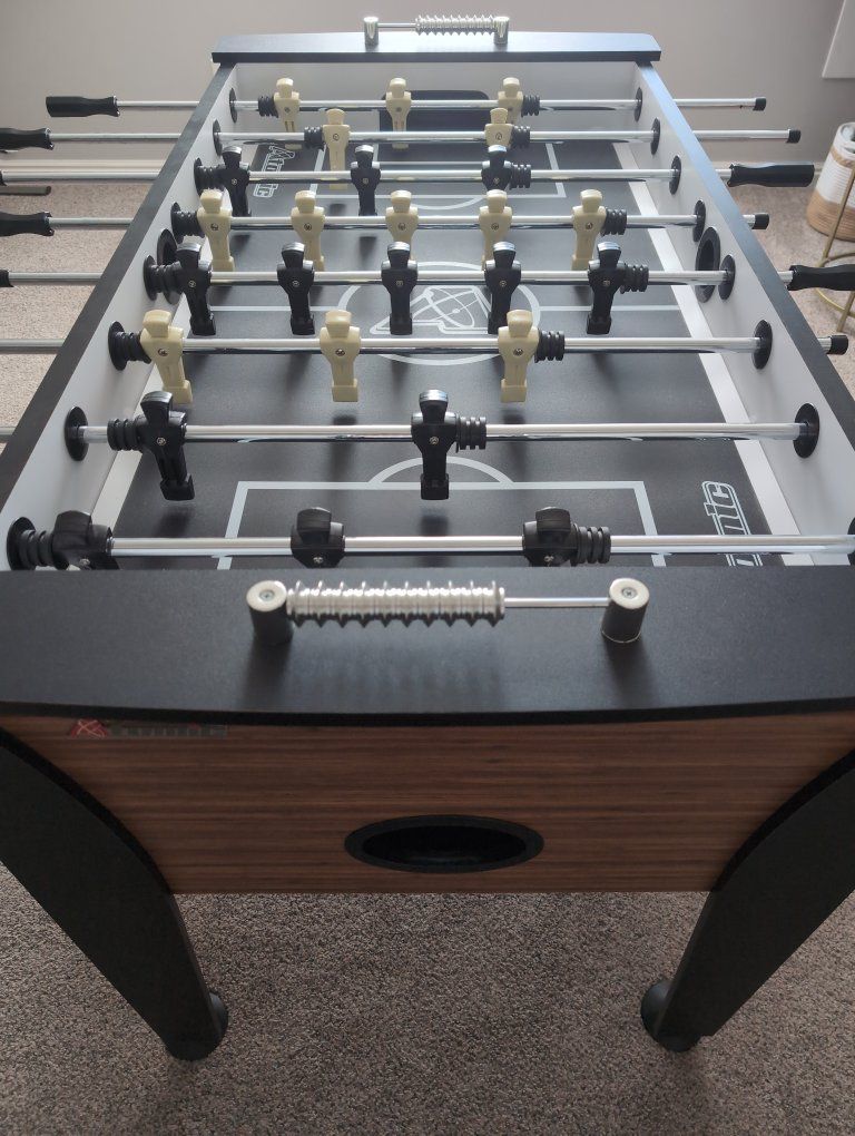 Black and Wood Foosball Table - Excellent Condition, Full-Size