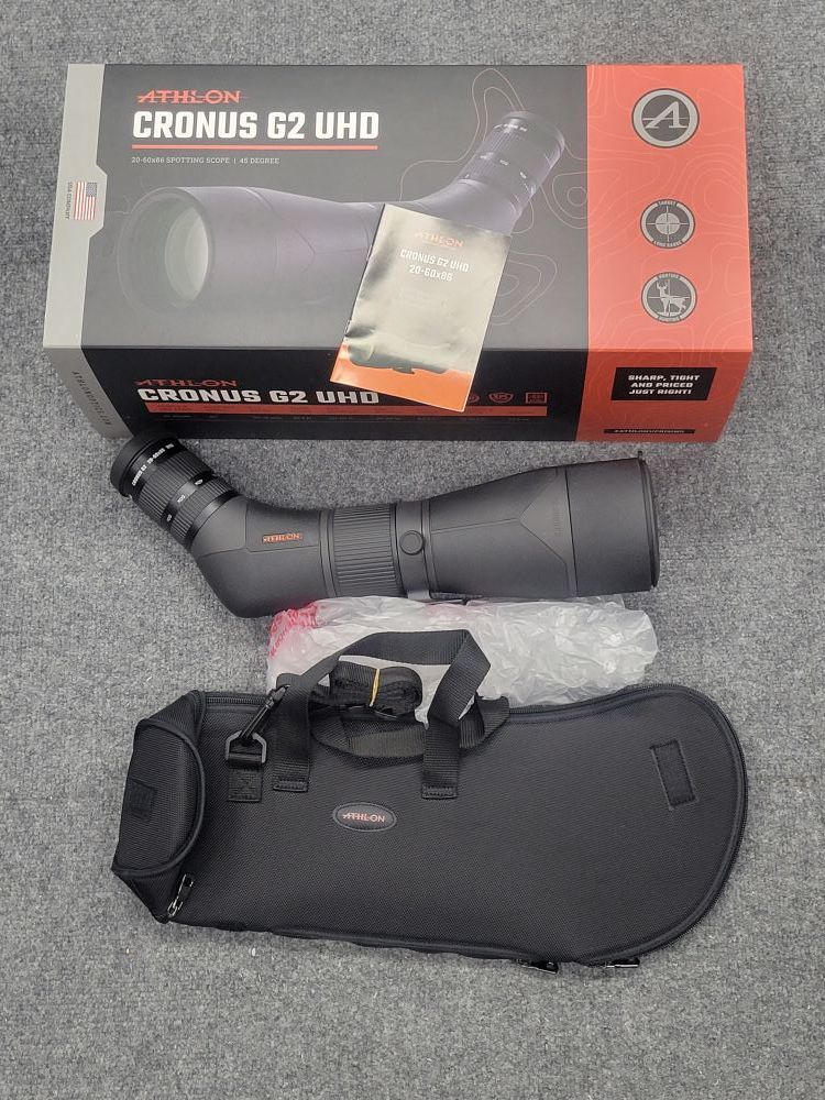 Athlon Cronus G2 UHD 20-60x86mm 45 Degree Angled Spotting Scope, Black NIB