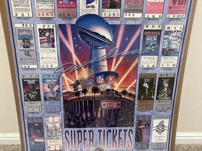 Vintage 1993 Super Bowl XXVII "Super Tickets" NFL Football Framed Poster Rose Bowl Pasadena