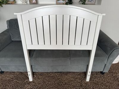 Twin White Wood Headboard And Bed Frame Twin