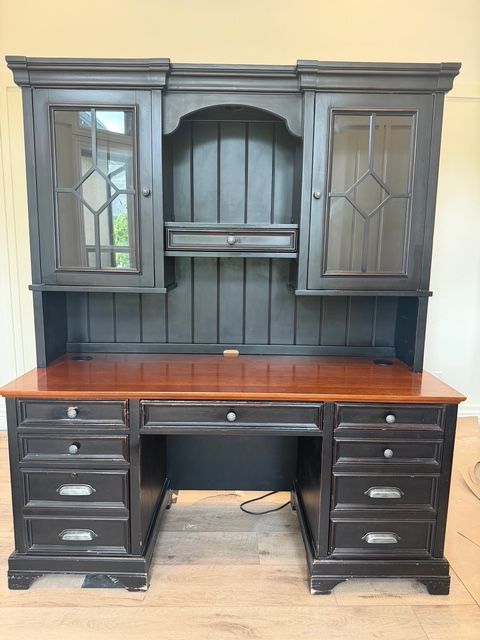 Solid Wood Executive Desk with Hutch / Credenza – Heavy Duty