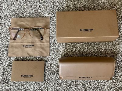 Authentic BURBERRY BE2389 Peach Eyeglasses with Accessories