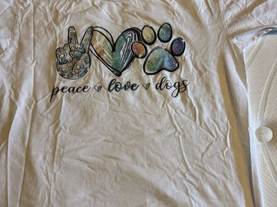 Womens Dog Love Tee, Sz Xl