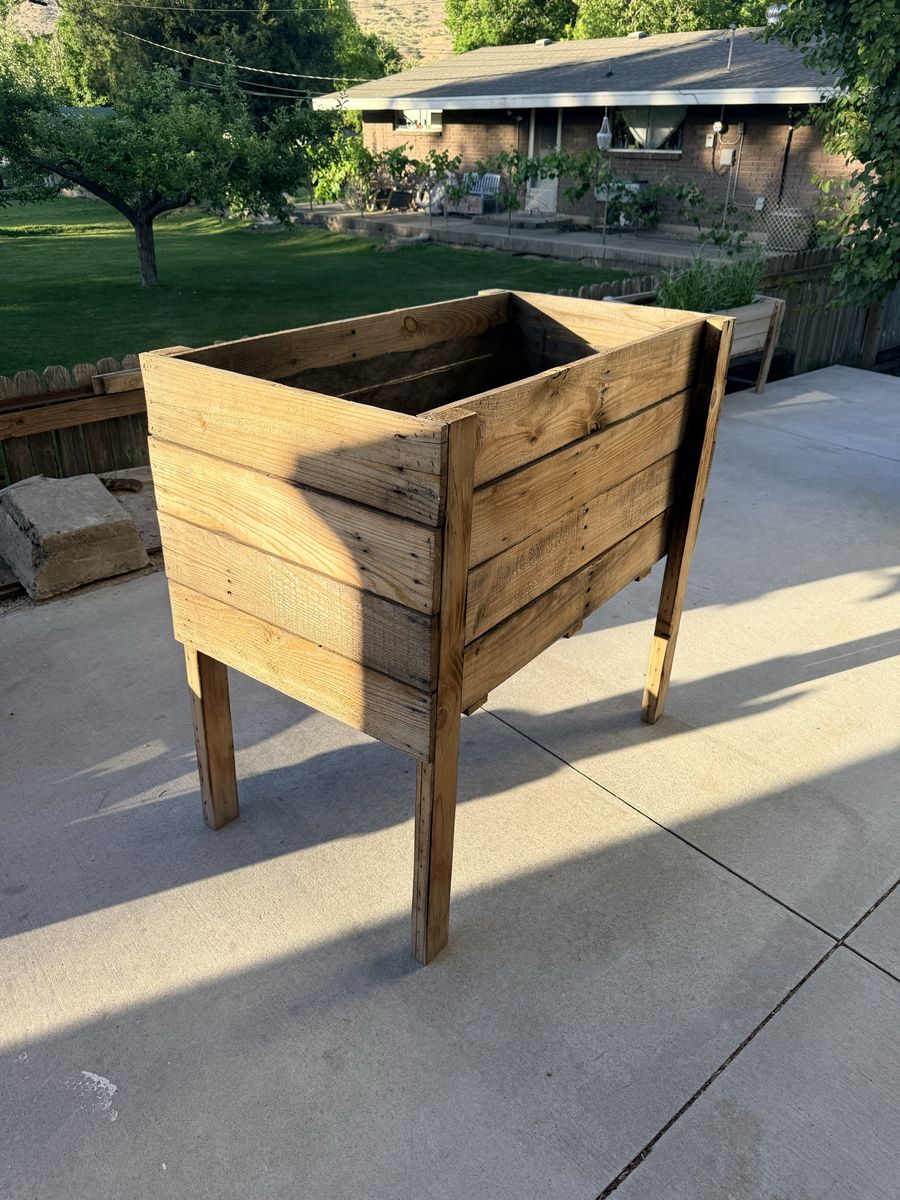 Reclaimed rustic had build standing flower/garden box
