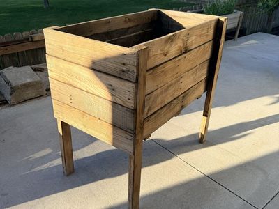 Reclaimed rustic had build standing flower/garden box