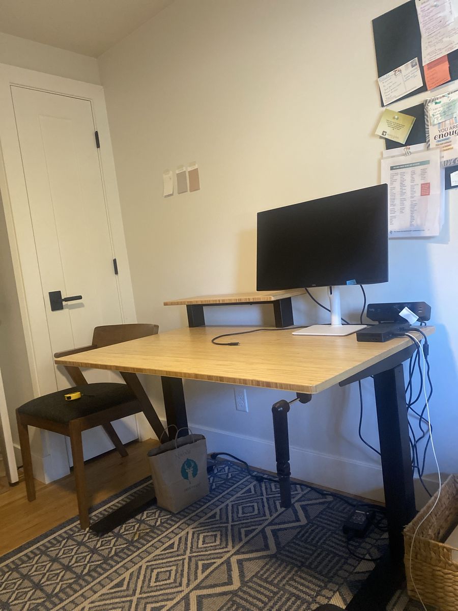 Standing Desk with Bamboo Top and Black Frame