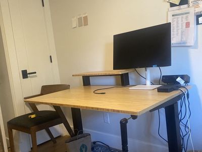 Standing Desk with Bamboo Top and Black Frame