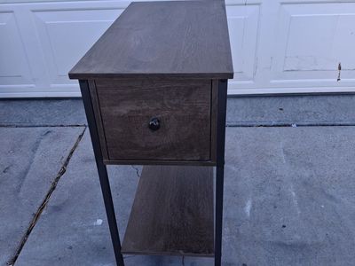 slim night stand with metal frame