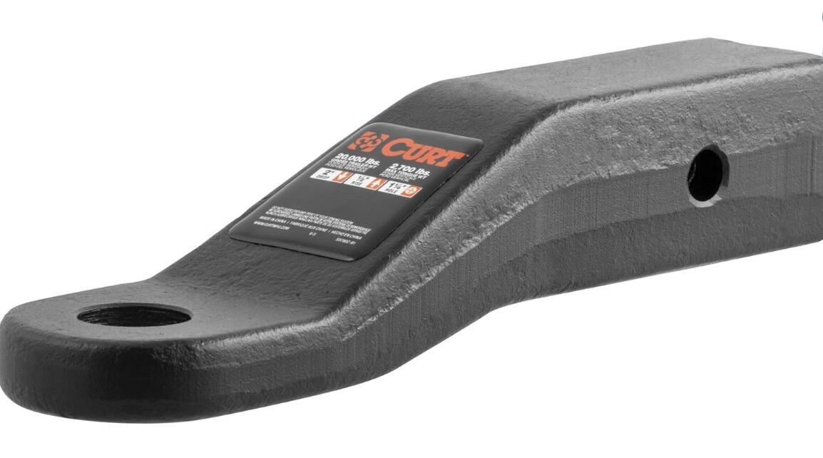 CURT 45456 Trailer Hitch Ball Mount, Fits 2-1/2-Inch Receiver, 20,000 lbs, 1-1/4-Inch Hole, 2-Inch Drop, 1/2-Inch Rise