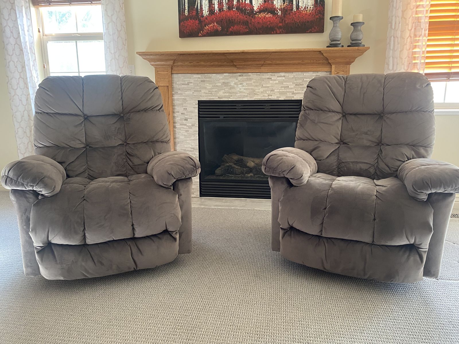 Pair of Manual Rocker Recliners on Swivel Bases - Grey/Gray - Best Home Furnishings