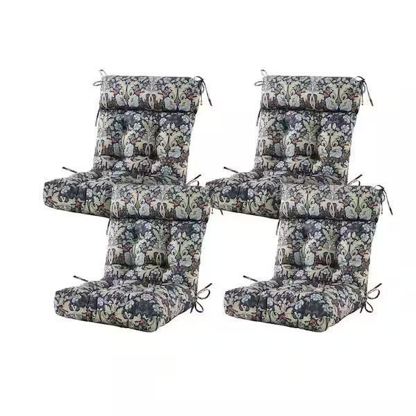 Artplan Seat Back Outdoor Chair Cushion Set of 4 Patio Chair Cushion
