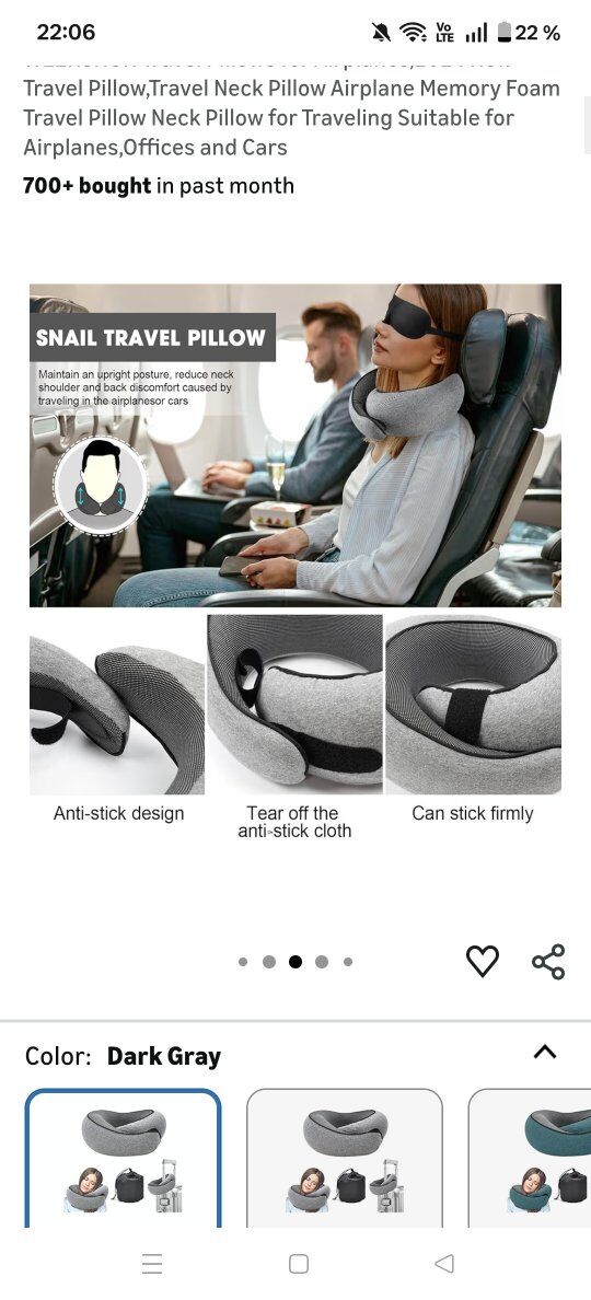 Memory foam travel pillow