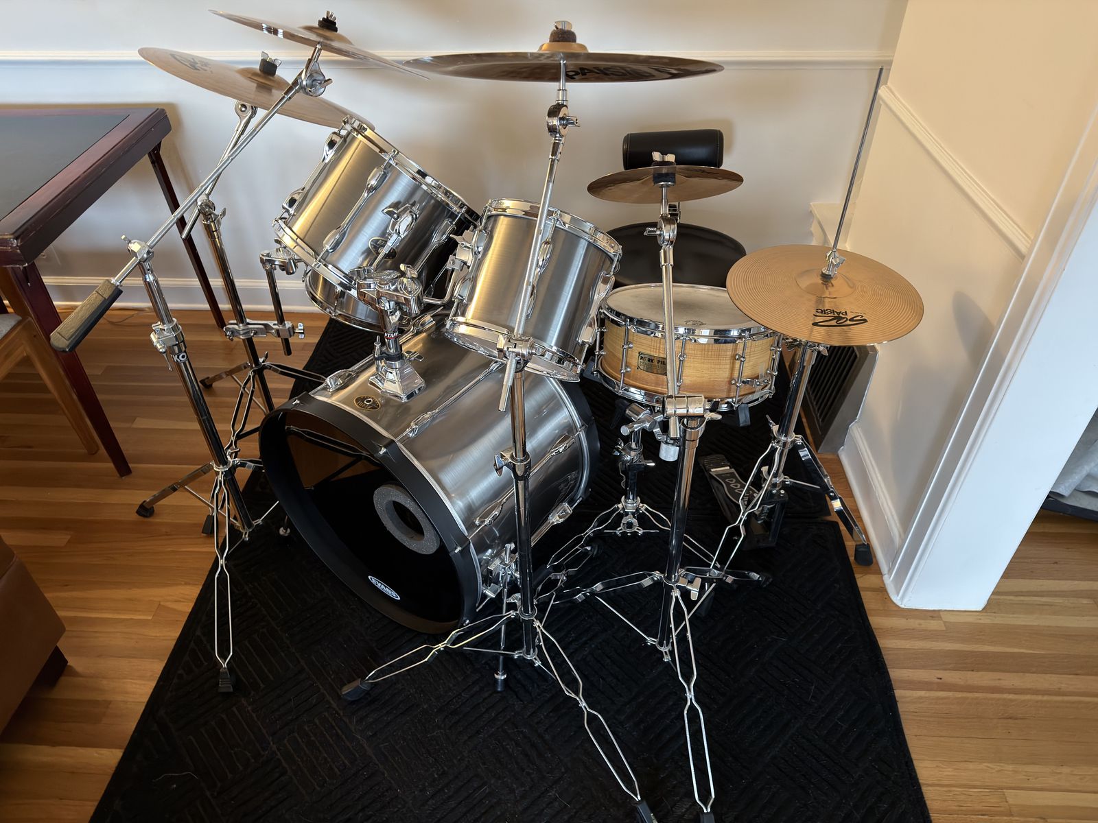 Tama Rockstar Silver Drum Set Sounds Great Good Condition