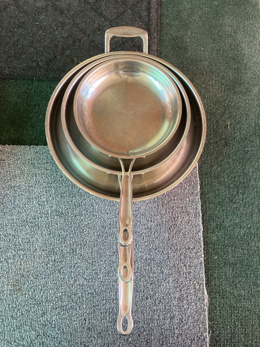 Cuisinart Stainless Steel Skillet Frying Pan Set - 3 Pans with Handles 8, 10, 12 Inch
