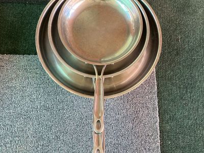Cuisinart Stainless Steel Skillet Frying Pan Set - 3 Pans with Handles 8, 10, 12 Inch