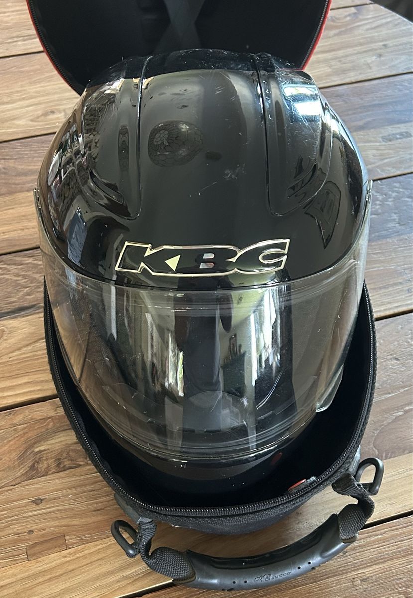 KBC VR7 Motorcycle Helmet Black with Clear Visor - Size Large