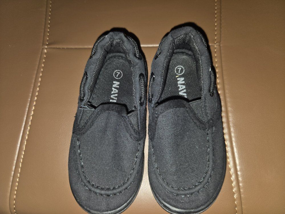 Old Navy Black Canvas Slip-On Shoes Toddler Size 7