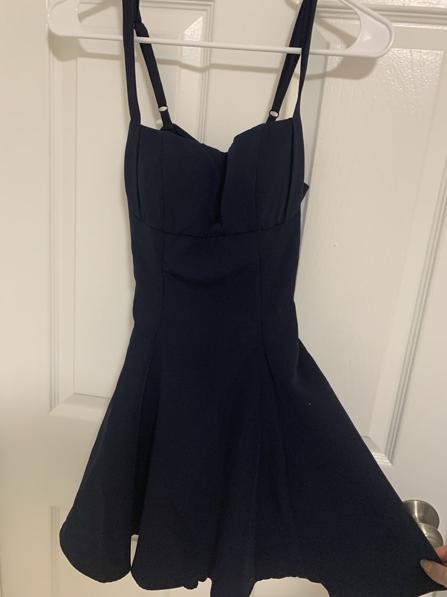Dillards Navy Blue Fit and Flare Mini Dress Size Small