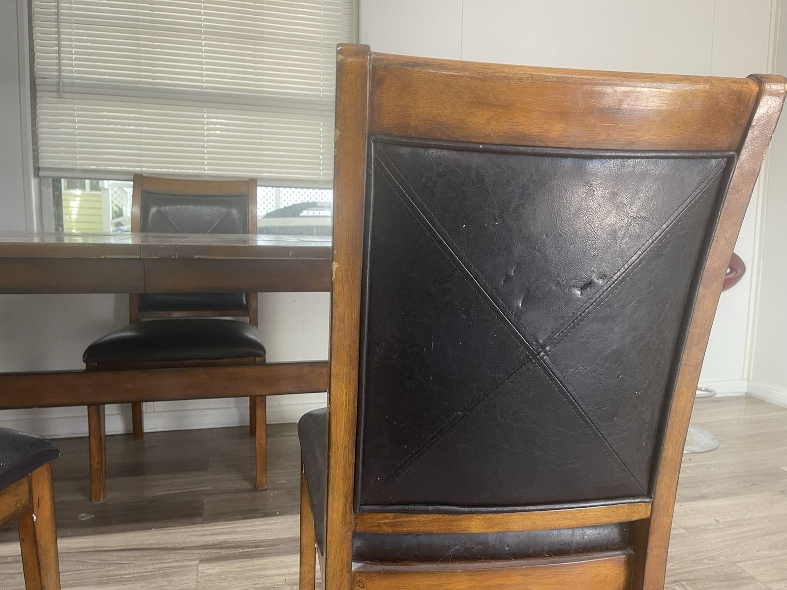 wooden table with 4 chairs
