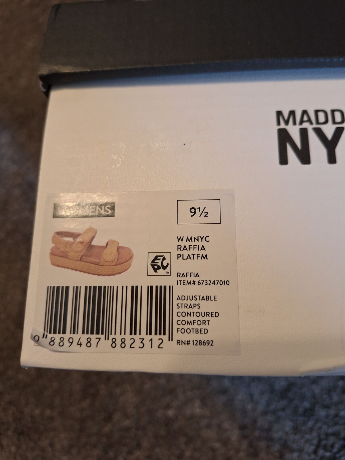 Women nyc raffia platfm size 9 1/2 new