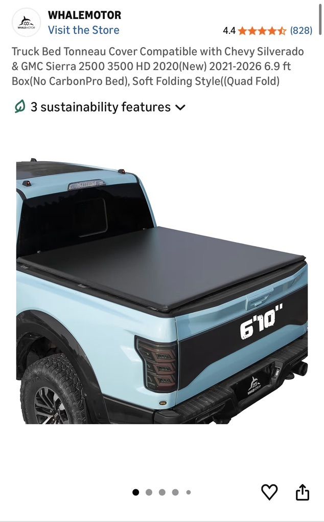 WHALEMOTOR Tonneau Cover for Chevy/GMC