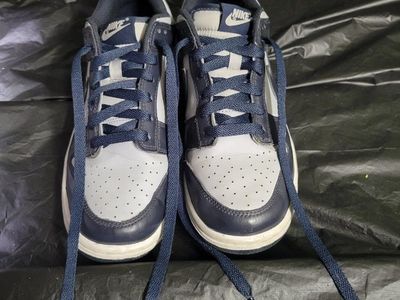 Nike Dunk Low "Georgetown" Two-Tone Navy Grey Sneakers - Used, almost excellent, Very Good Condition Size 7 Y