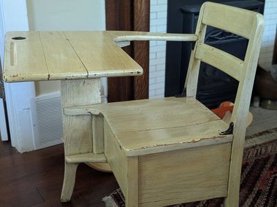 Vintage kids schoolhouse desk with storage drawer