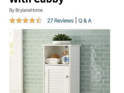 New! Floor Cabinet, White, Bathroom Storage w/ Cubby