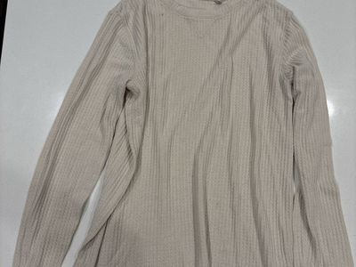 Standard Cloth Men's Long Sleeve Waffle Knit Thermal Shirt - Beige, Size Large