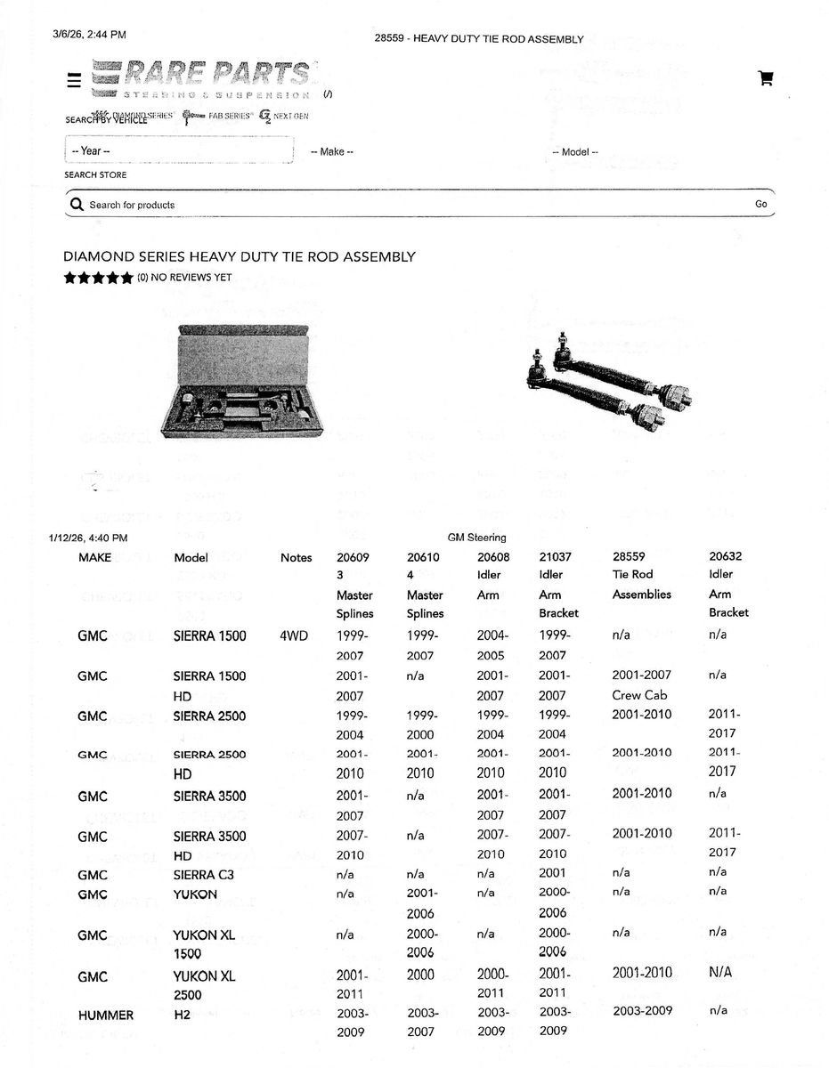 Gm Heavy Duty Tie Rods