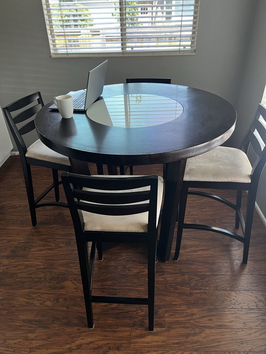 Dining Room Barstool Height Table w/Lazy Susan