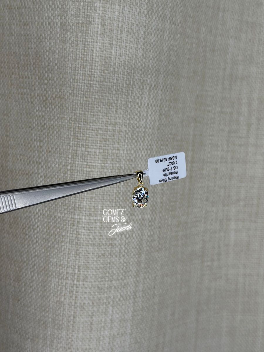 Sterling Silver Moissanite Pendant 
