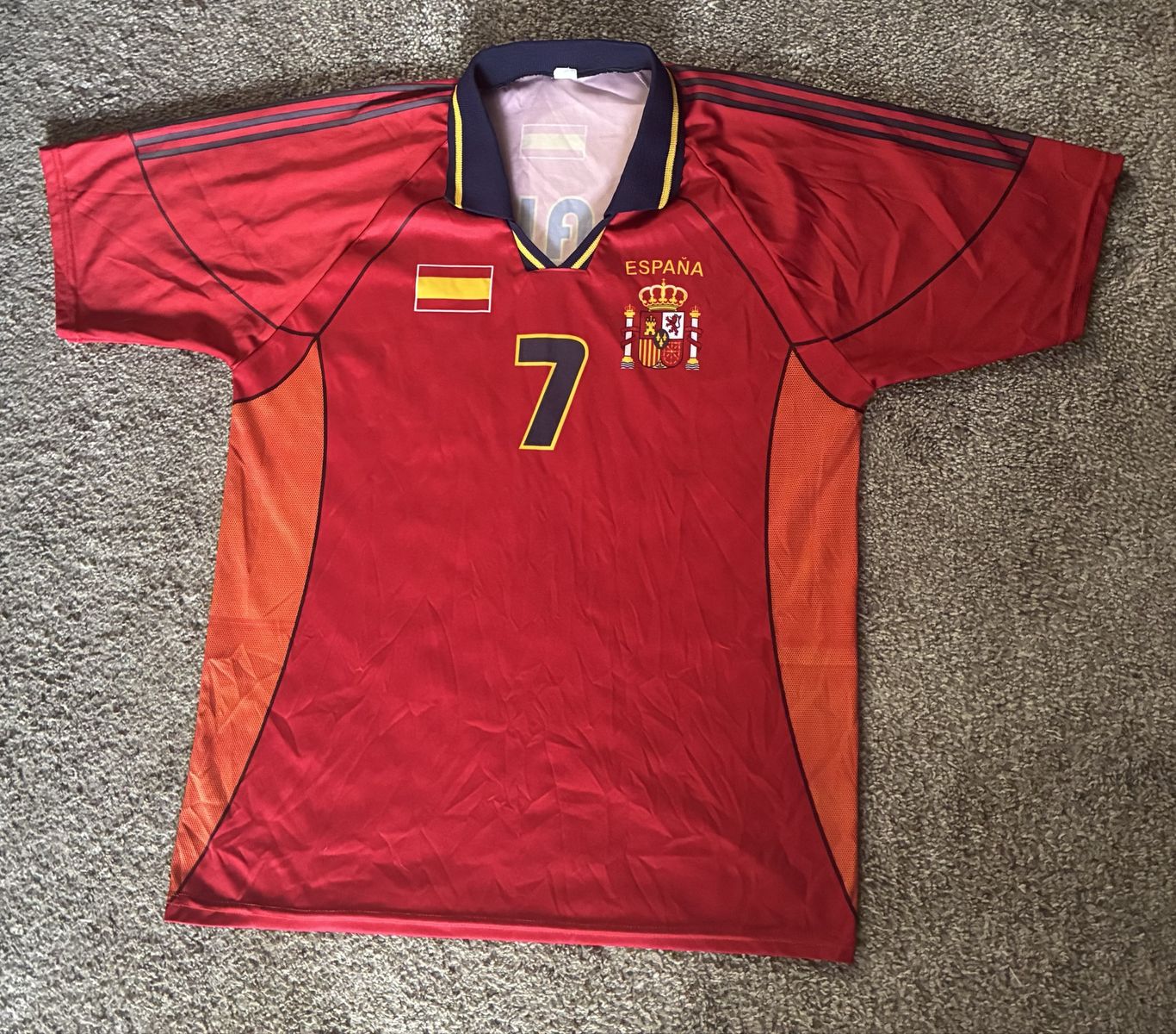 Vintage Spain 2002-2004 Home Soccer Jersey #7 Raúl González Men’s Large
