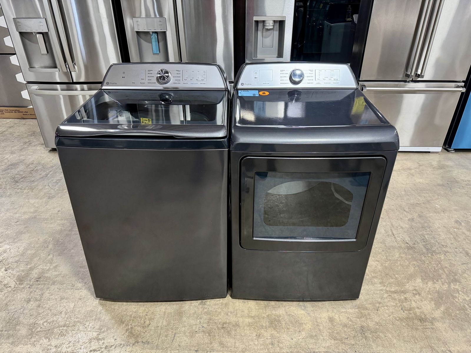 GE PROFILE TOP LOADING WASHER & DRYER SET