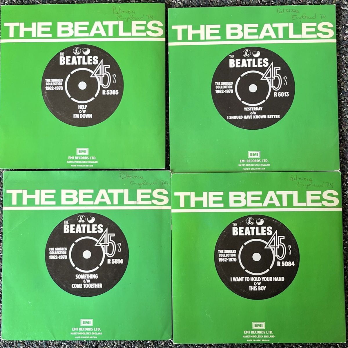 The Beatles The Singles Collection 45’s r 5305 Set of 4 Records Vinyl LP