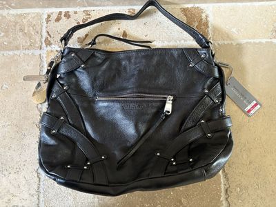 NWT Black Leather Marc New York Andrew Marc Bag