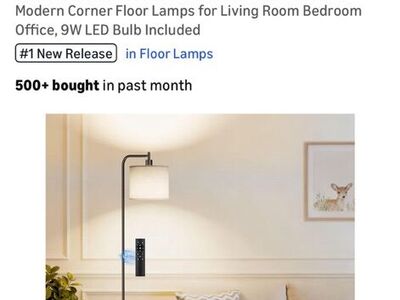 NEW Floor Lamp Beige Remote B Linen Dimmable Tall