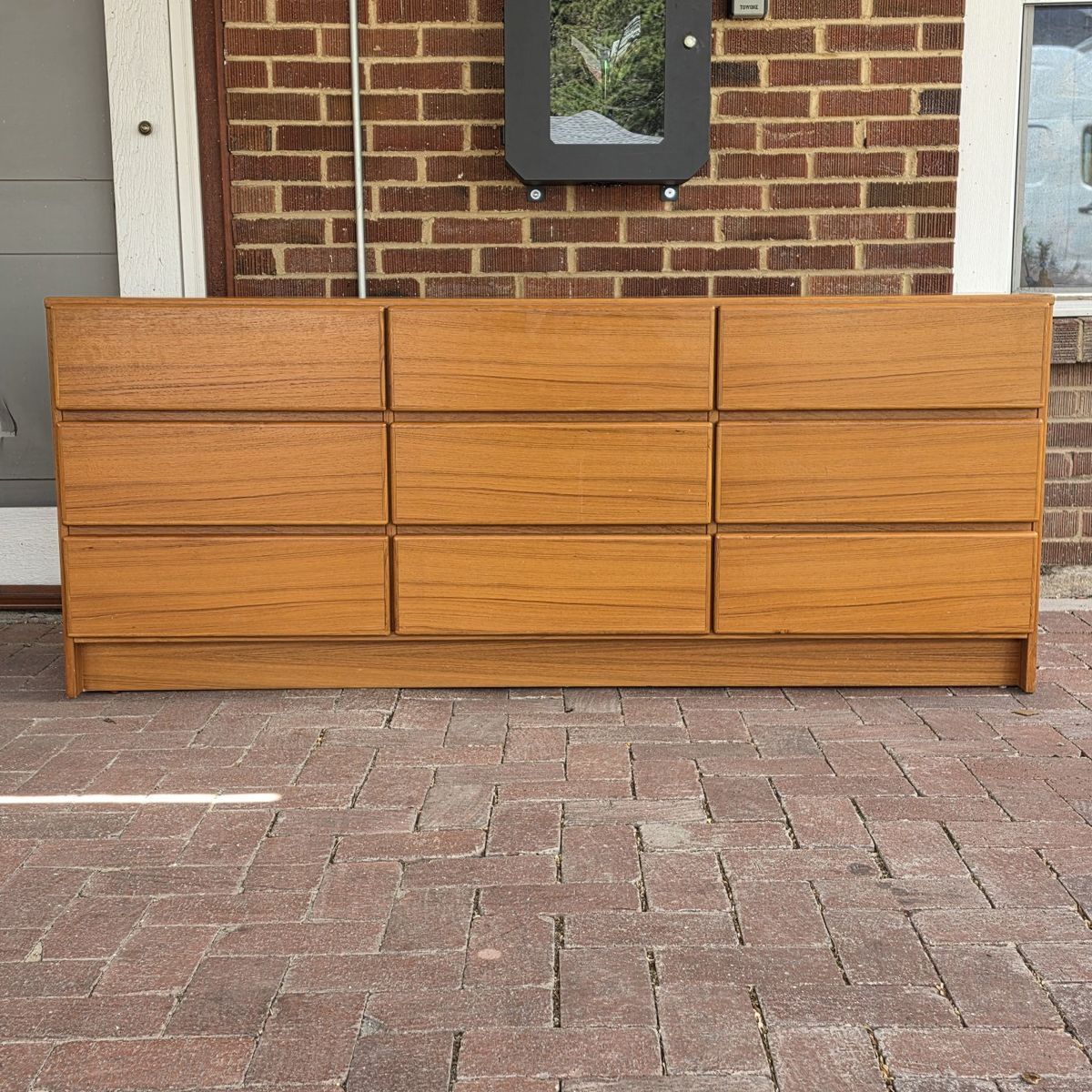 Vintage 9 Drawer Danish Teak Dresser by Komfort