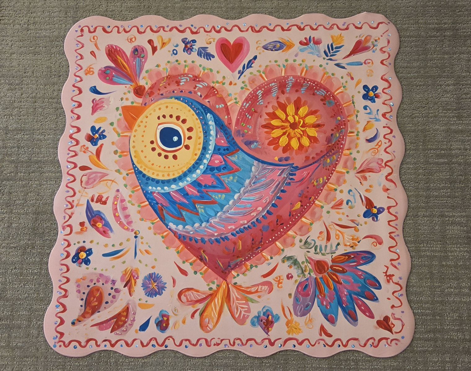 Mahjong Mat (Game Mat) – Neoprene Folk Art Design 31” x 31”
