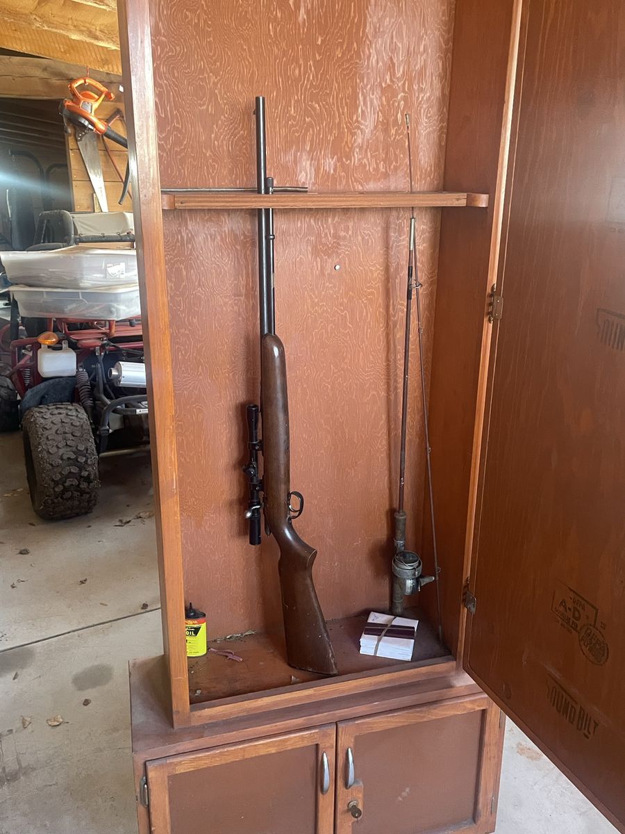 Vintage wooden gun safe