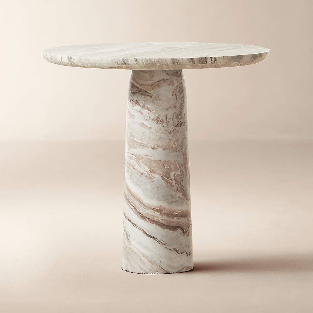 Modern gray solid Marble table from cb2