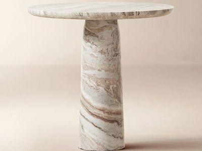 Modern gray solid Marble table from cb2