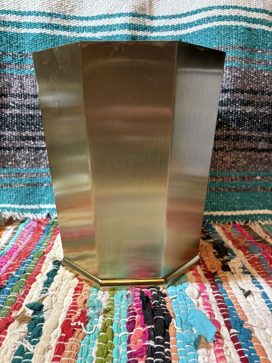 Gold octagon trashcan