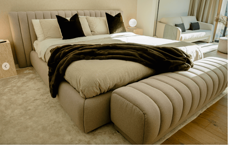 Rove Concepts, Berlin Bed-Modern Felt-Alesund-King, Dreamcloud King Mattress, Berlin Bench-Modern Felt-Alesund