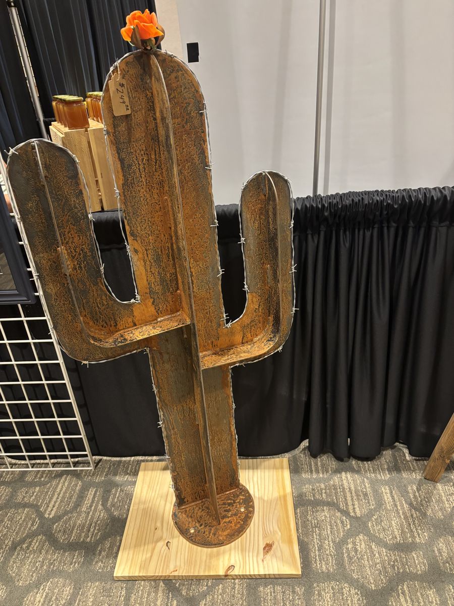 Metal yard art 4 Ft cactus