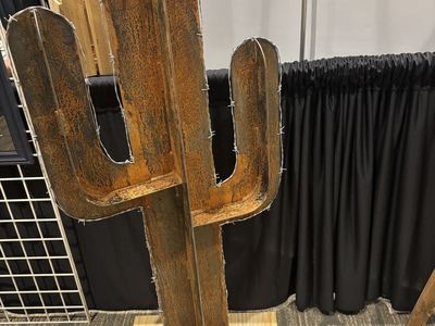 Metal yard art 4 Ft cactus