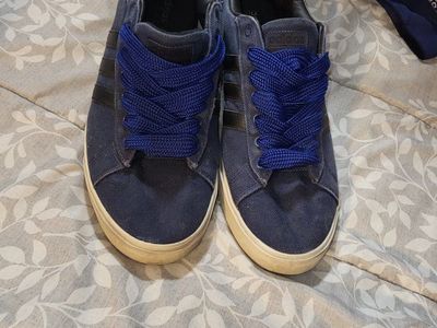 Adidas Canvas Sneakers - Men's Size 12 - Blue with Black Stripes