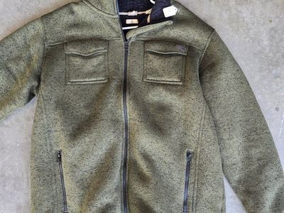 Ascend Men's Fleece Jacket Green Heathered Sherpa Lined XXL
