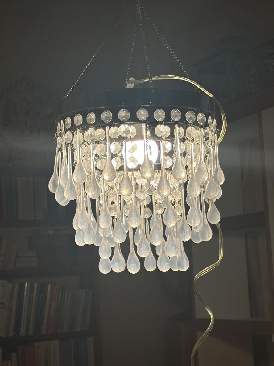 3 Tiered Crystal Large Teardrop Beaded Chandelier